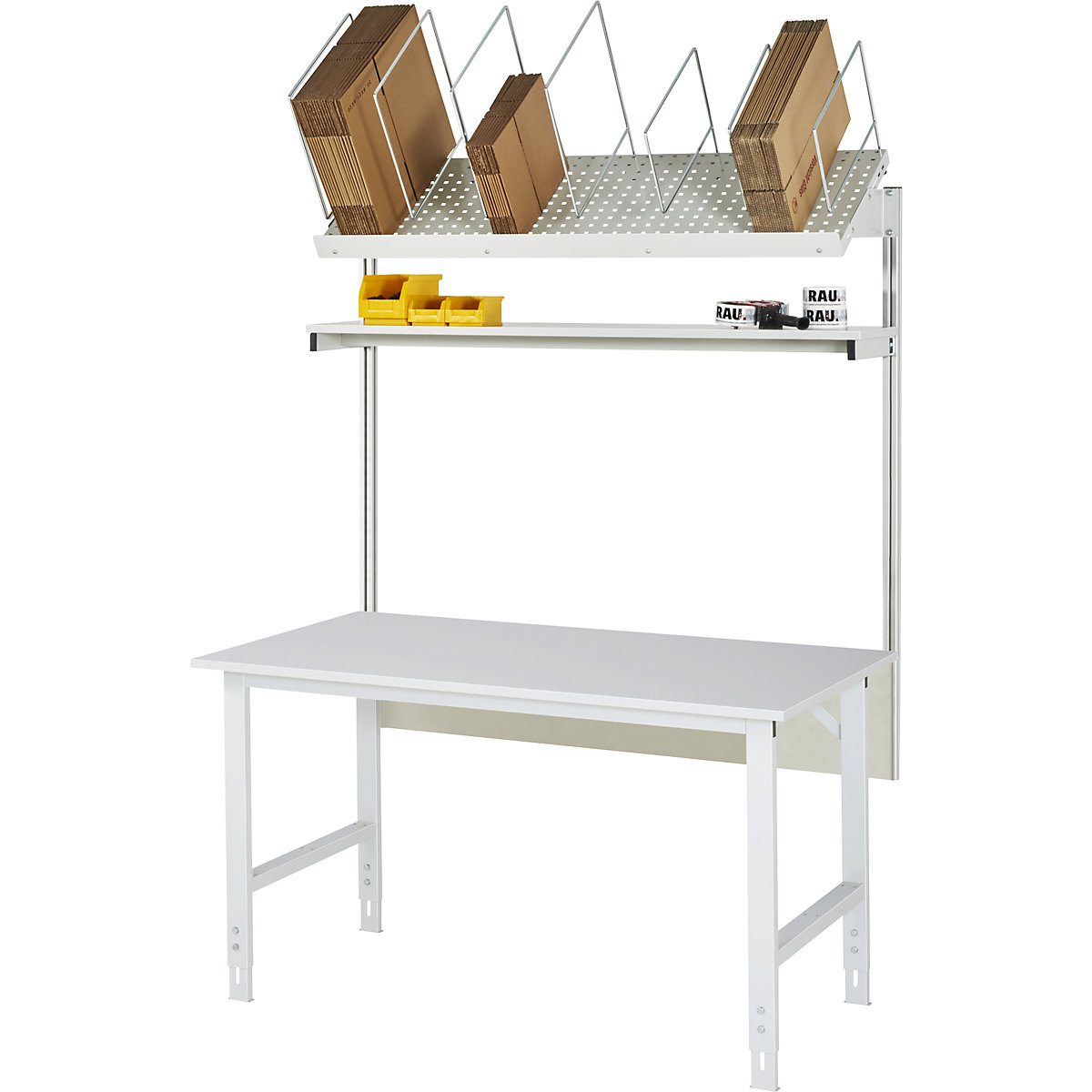 Packing table complete, manually height adjustable - RAU