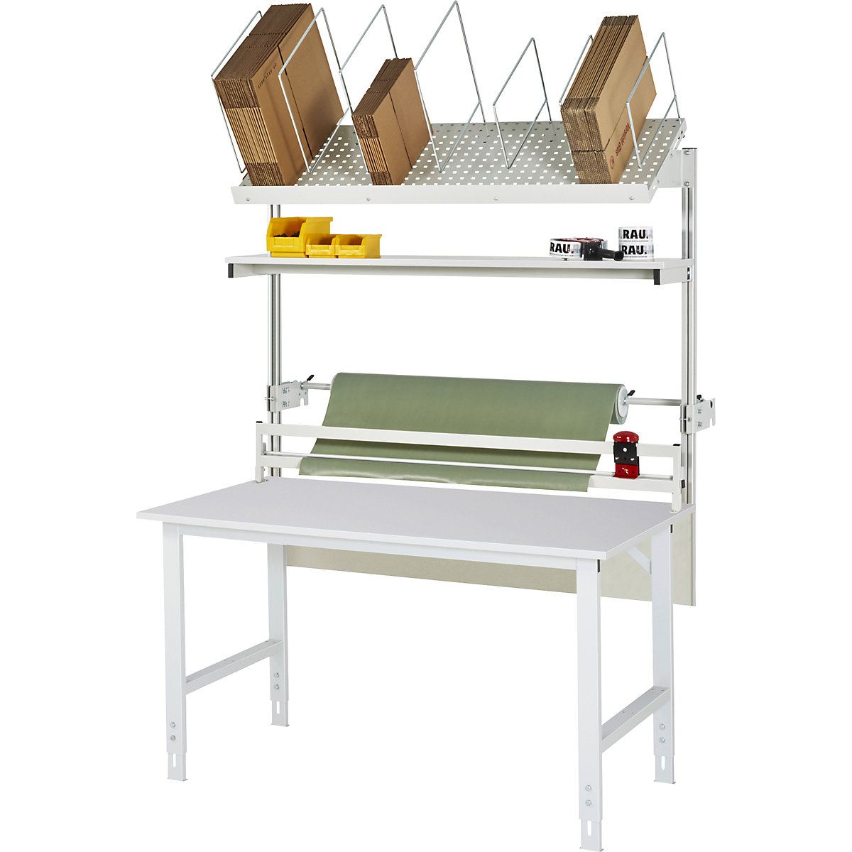 Packing table complete, manually height adjustable - RAU