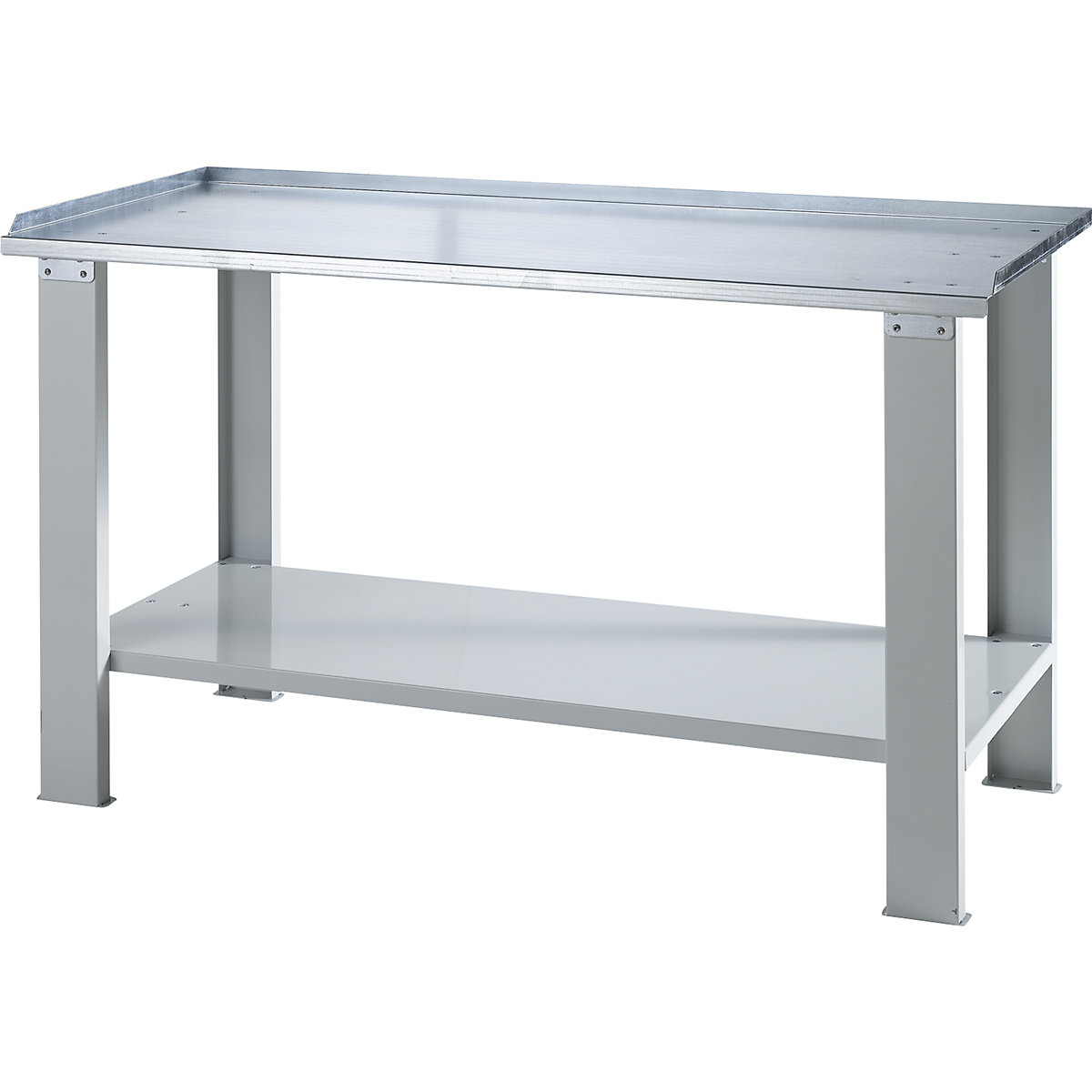 Heavy duty work table – eurokraft basic, with sheet steel worktop, WxD 1500 x 700 mm-2