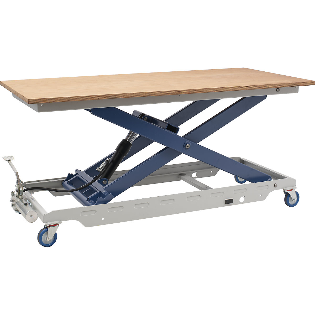 Mobile work table with lifting mechanism