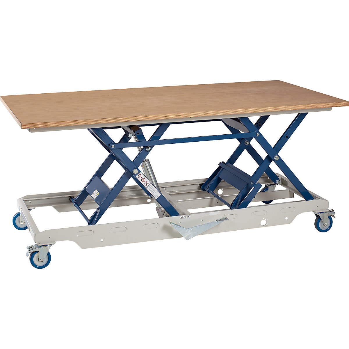 Mobile work table with lifting mechanism