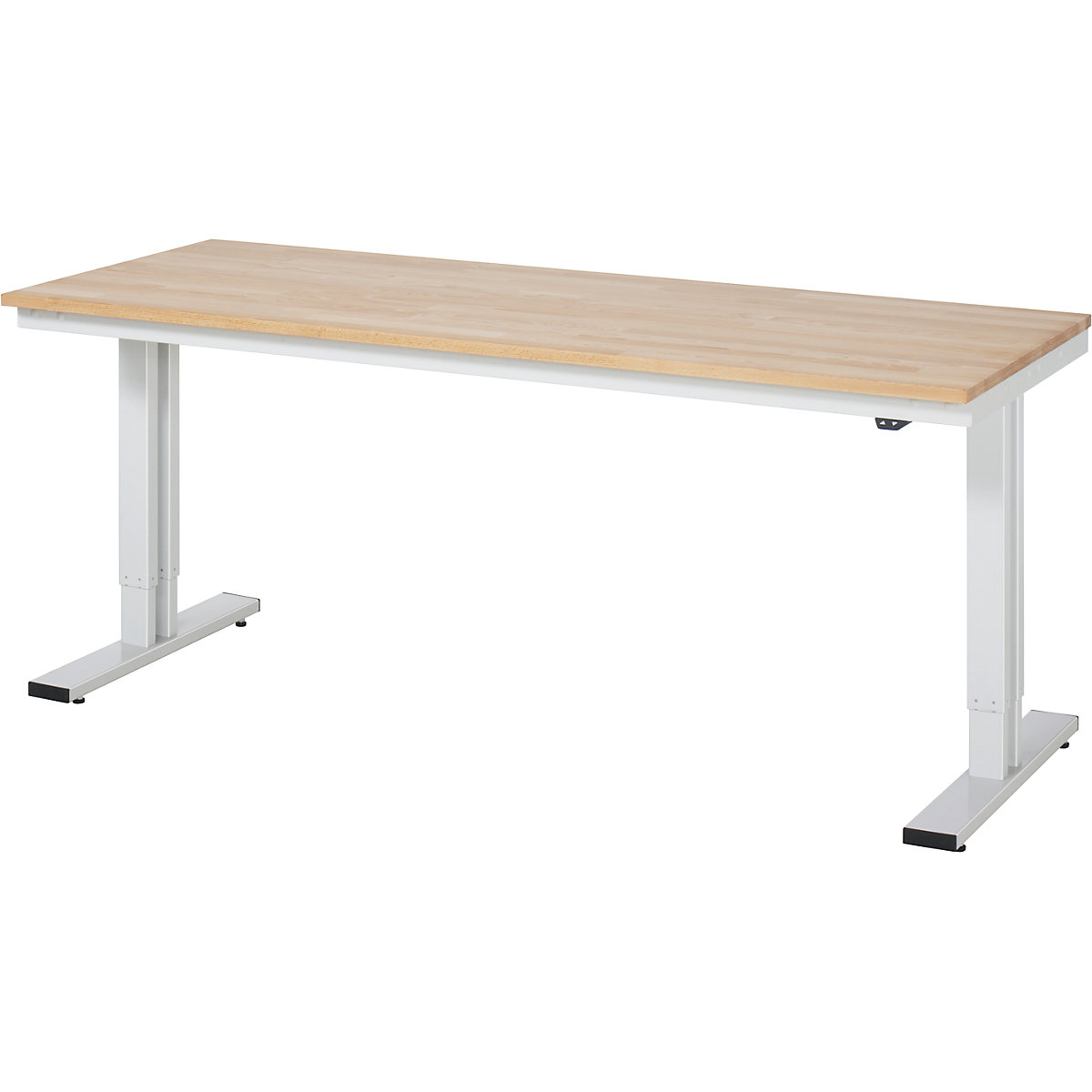 Work table, electric height adjustment – RAU, solid beech, max. load 300 kg, WxD 2000 x 800 mm-7