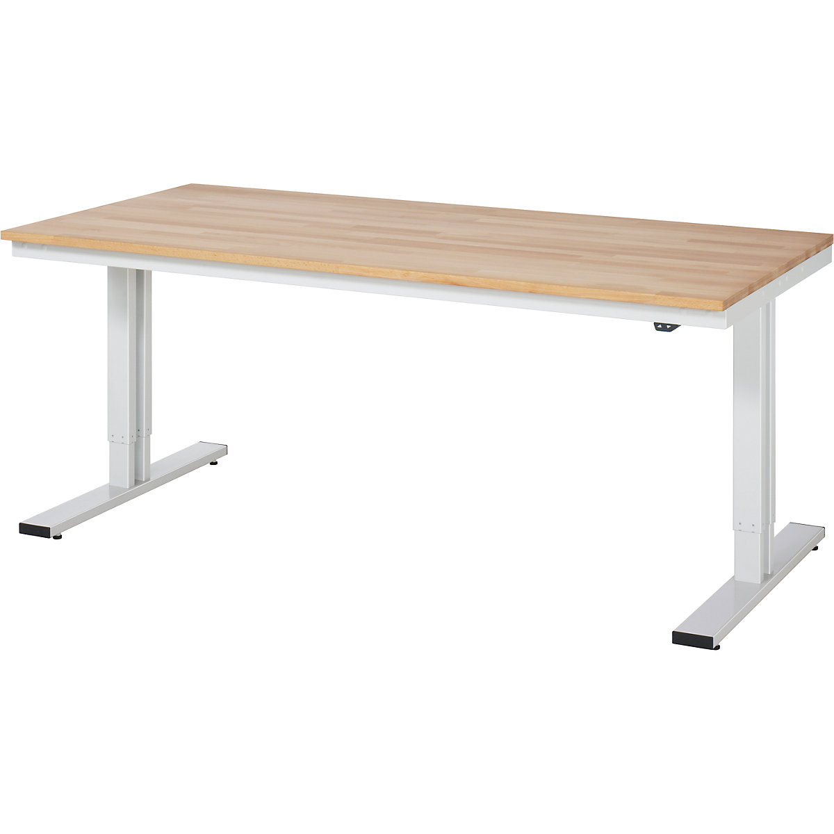 Work table, electric height adjustment – RAU, solid beech, max. load 300 kg, WxD 2000 x 1000 mm-9