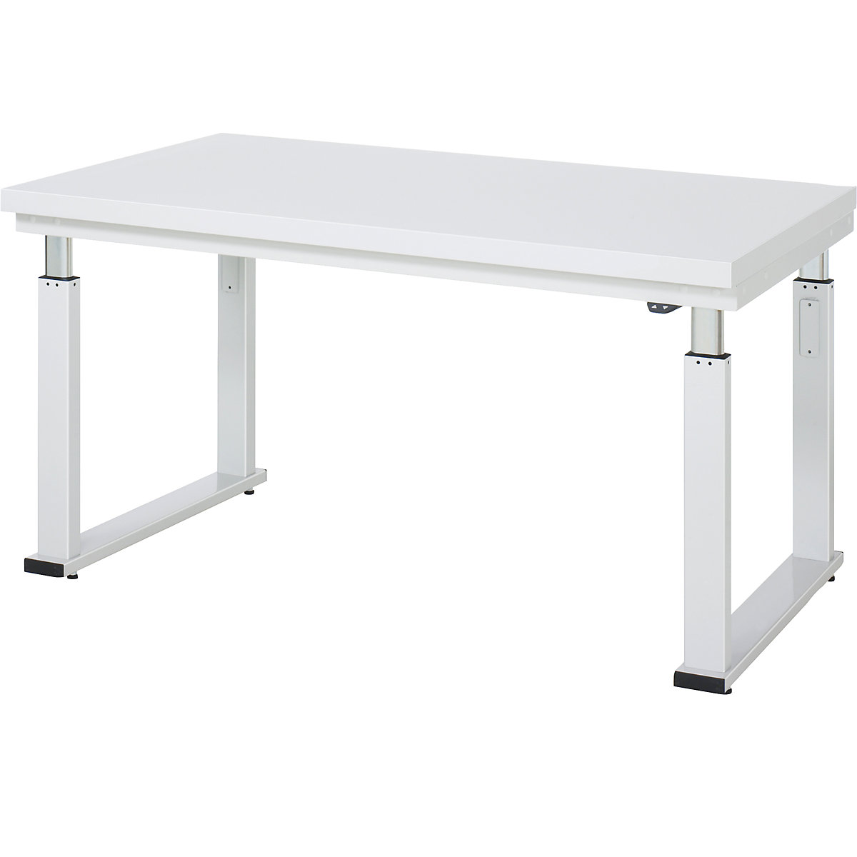 Work table, electric height adjustment – RAU, hardened laminate worktop, max. load 600 kg, WxD 1500 x 900 mm-18