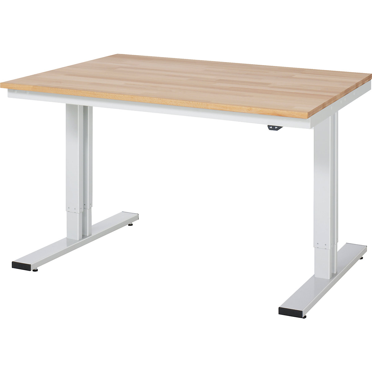 Work table, electric height adjustment – RAU, solid beech, max. load 300 kg, WxD 1250 x 1000 mm-11