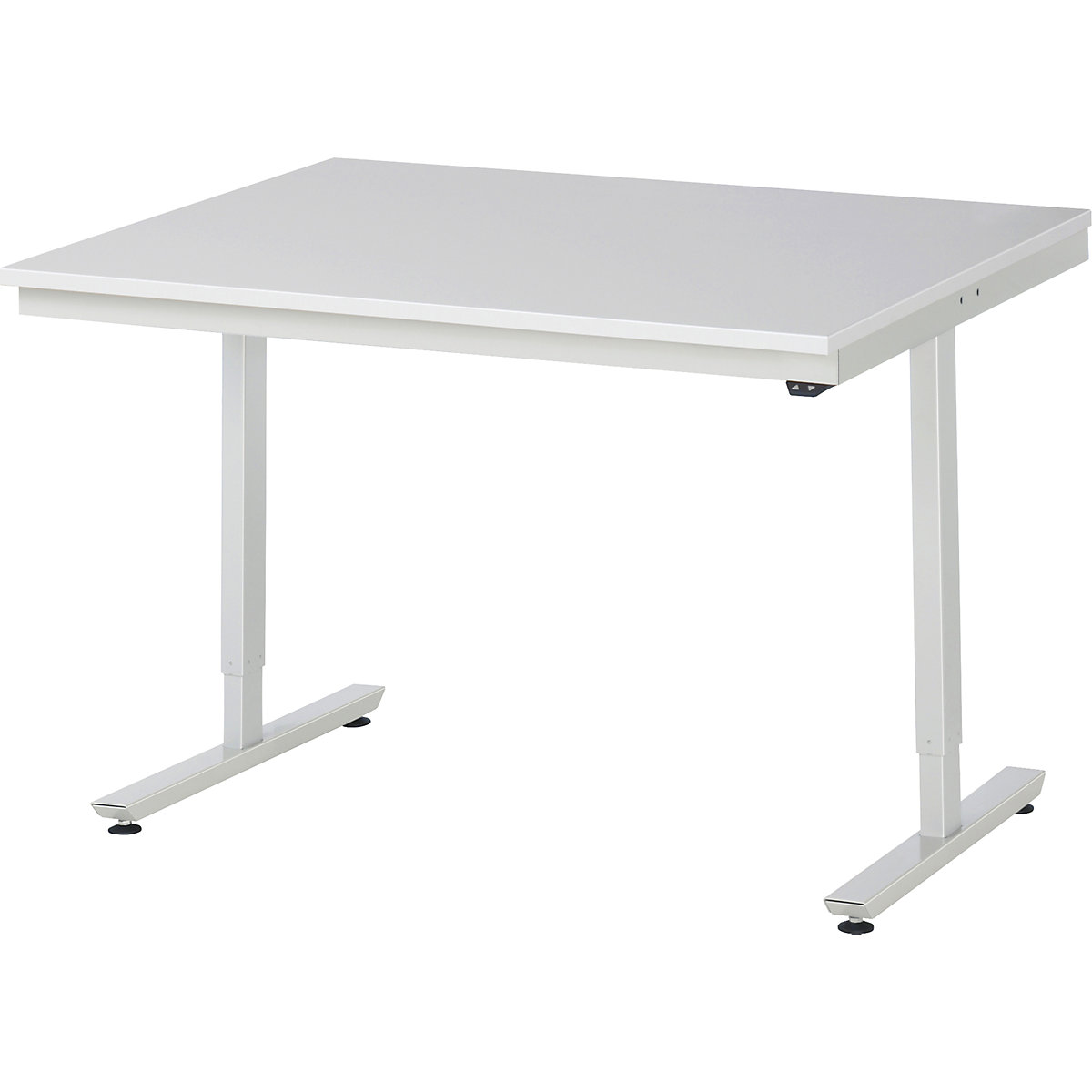 Work table, electric height adjustment – RAU, melamine worktop, max. load 150 kg, WxD 1250 x 1000 mm-11
