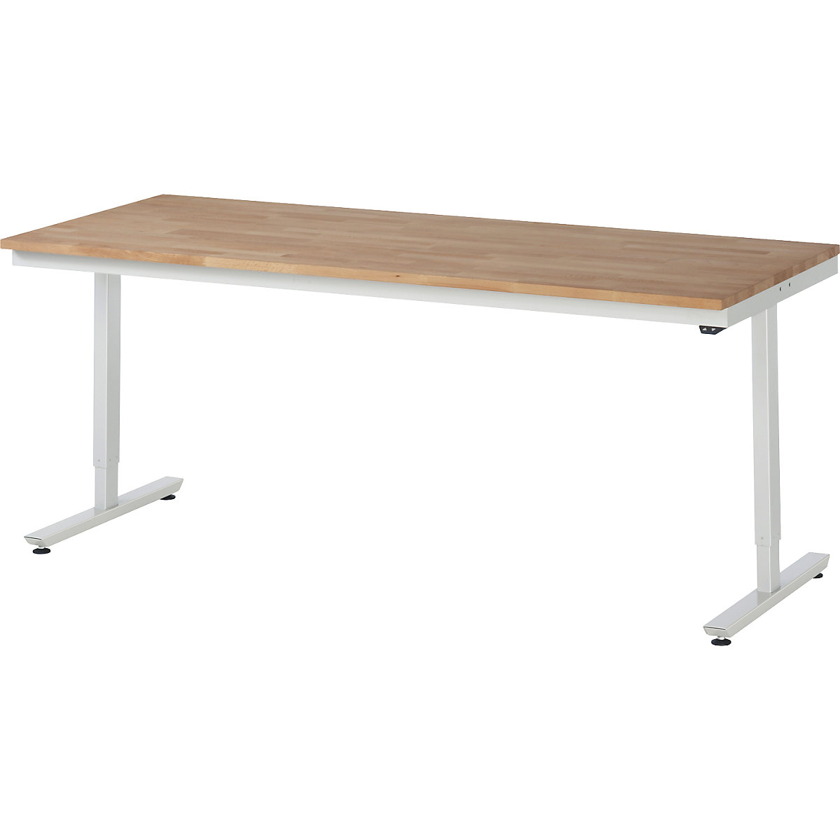 Work table, electric height adjustment – RAU, solid beech, max. load 150 kg, WxD 2000 x 800 mm-10