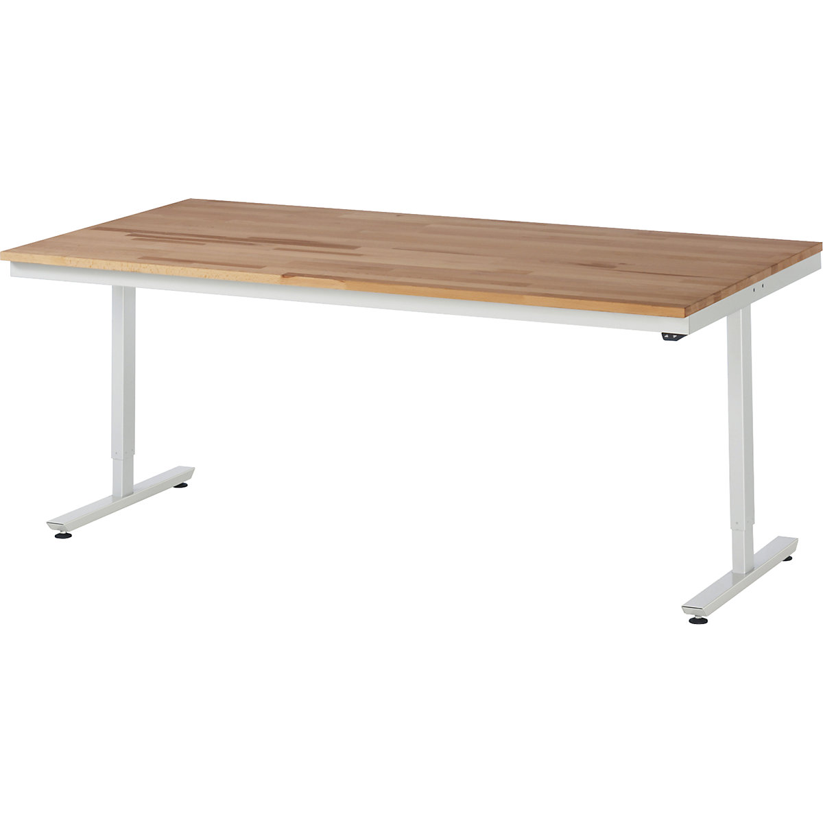 Work table, electric height adjustment – RAU, solid beech, max. load 150 kg, WxD 2000 x 1000 mm-12