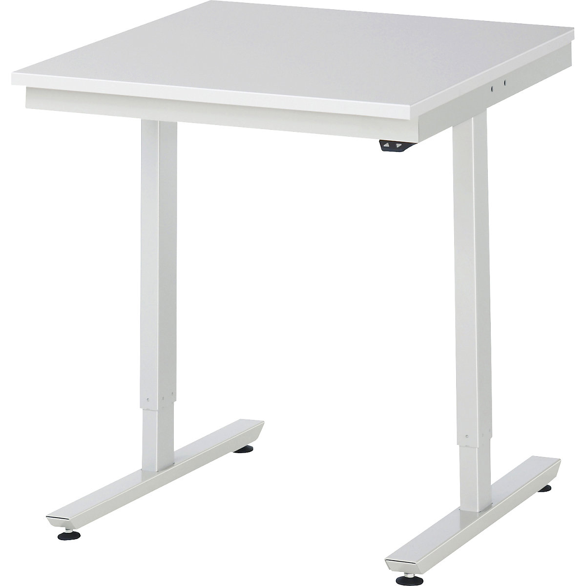 Work table, electric height adjustment – RAU, melamine worktop, max. load 150 kg, WxD 750 x 800 mm-13