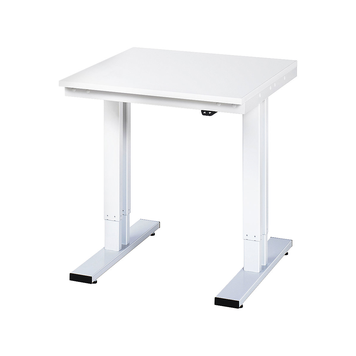 Work table, electric height adjustment – RAU, melamine worktop, max. load 300 kg, WxD 750 x 800 mm-12