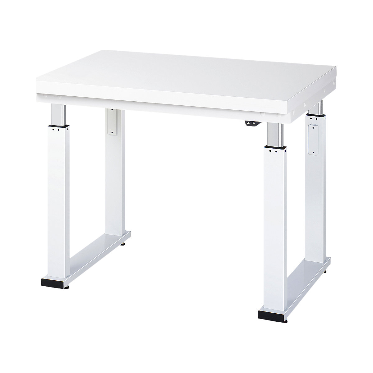 Work table, electric height adjustment – RAU, hardened laminate worktop, max. load 600 kg, WxD 1000 x 700 mm-14