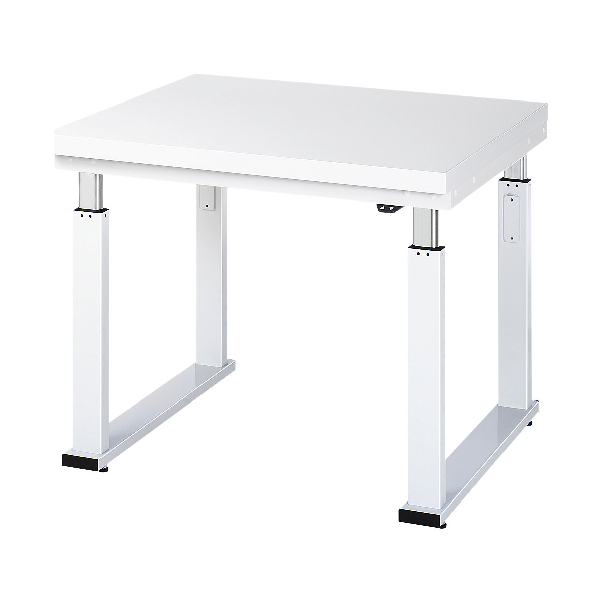 Work table, electric height adjustment – RAU, hardened laminate worktop, max. load 600 kg, WxD 1000 x 900 mm-15