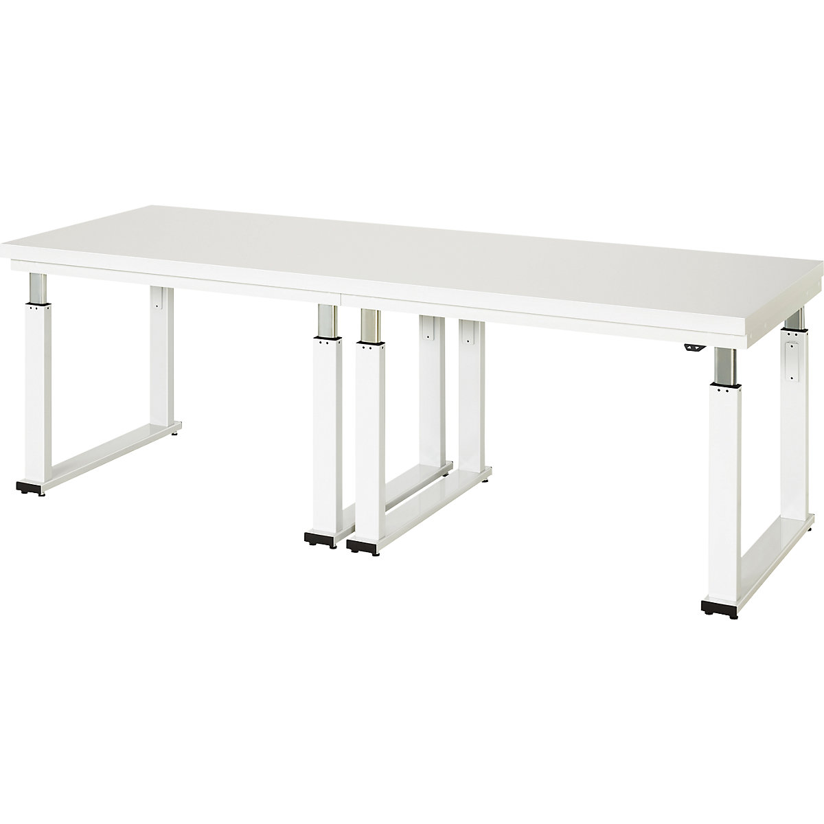 Work table, electric height adjustment – RAU, hardened laminate worktop, max. load 600 kg, WxD 2500 x 900 mm-8