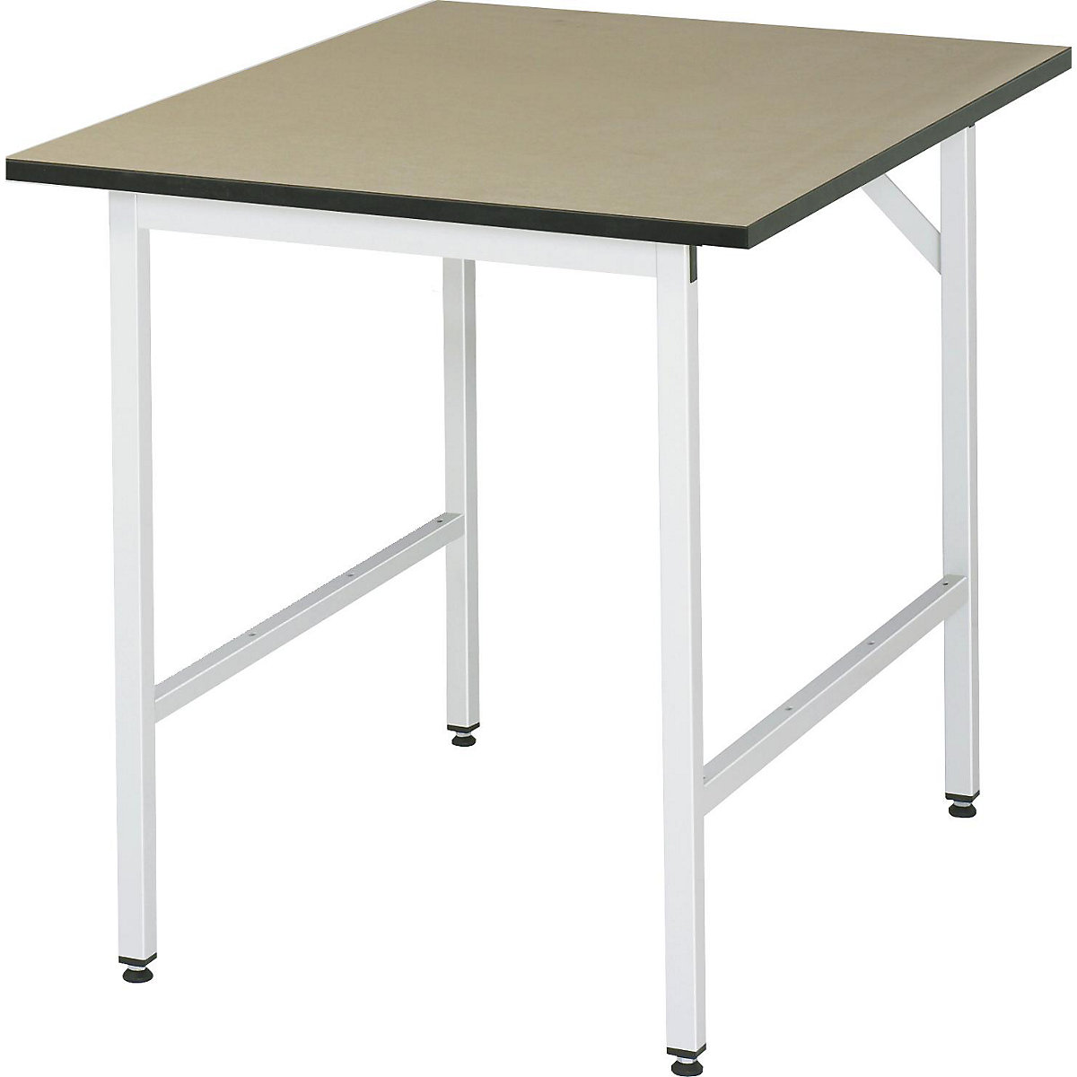 Work table, height adjustable – RAU, 800 – 850 mm, MDF worktop, WxD 750 x 1000 mm, light grey-11