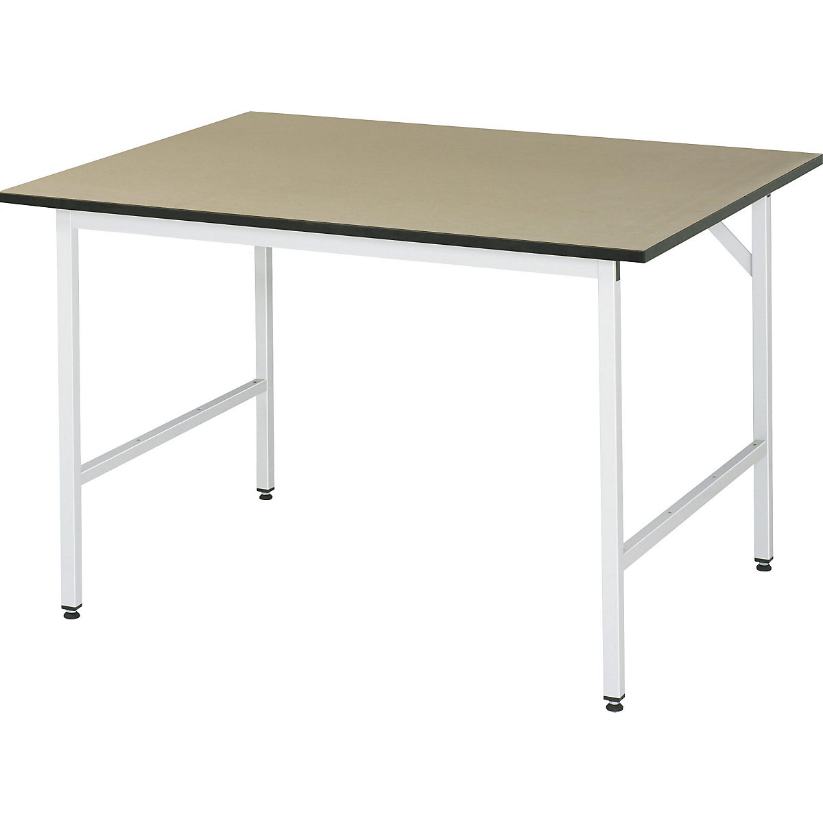 Work table, height adjustable – RAU, 800 – 850 mm, MDF worktop, WxD 1250 x 1000 mm, light grey-15