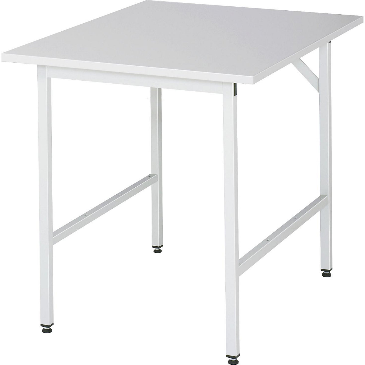 Work table, height adjustable – RAU, 800 – 850 mm, melamine coated chipboard worktop, WxD 750 x 1000 mm, light grey-7