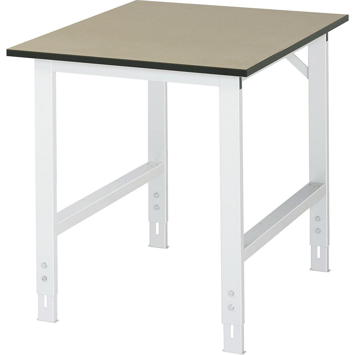 Work table, height adjustable – RAU, 760 – 1080 mm, MDF worktop, WxD 750 x 1000 mm, light grey-9