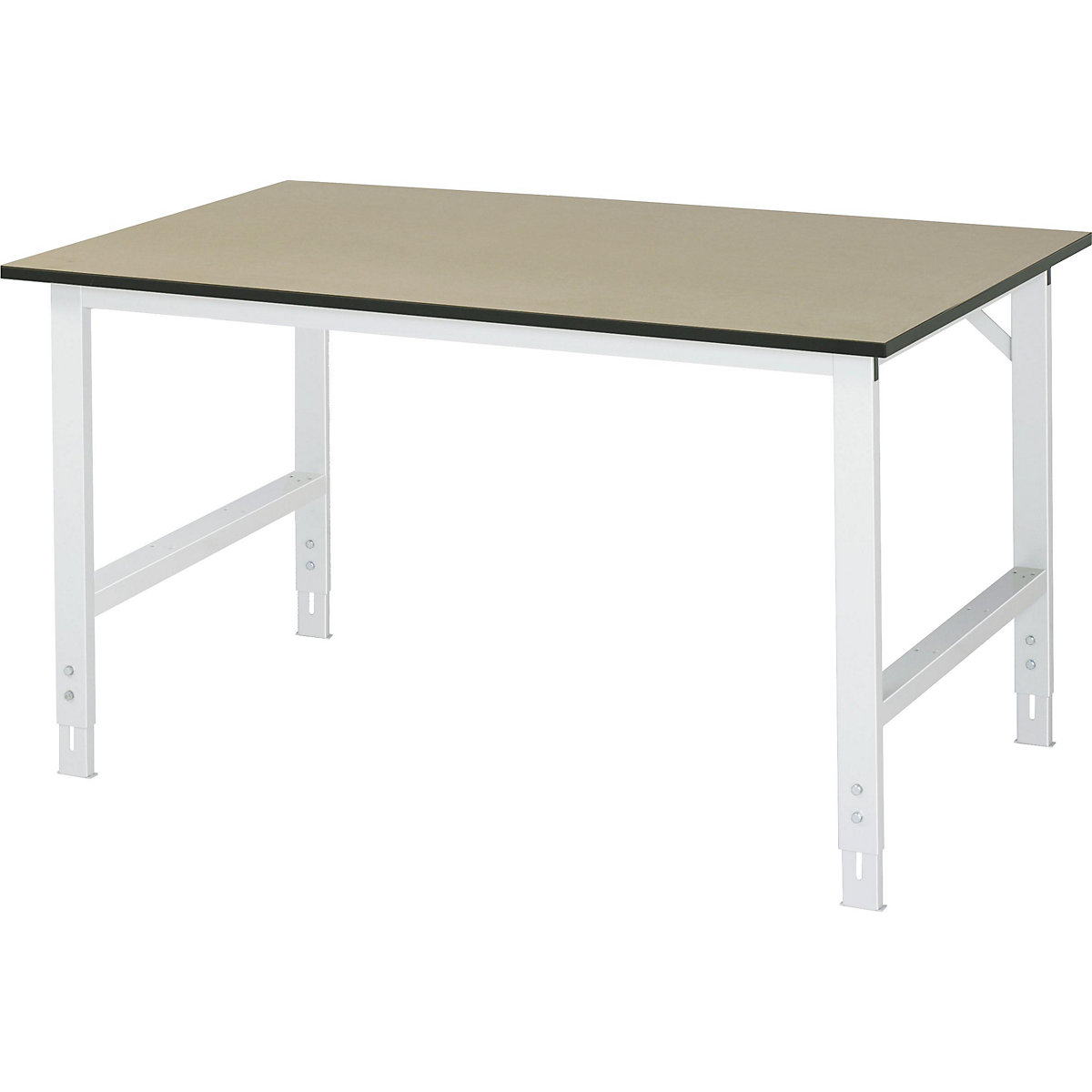 Work table, height adjustable – RAU, 760 – 1080 mm, MDF worktop, WxD 1500 x 1000 mm, light grey-7
