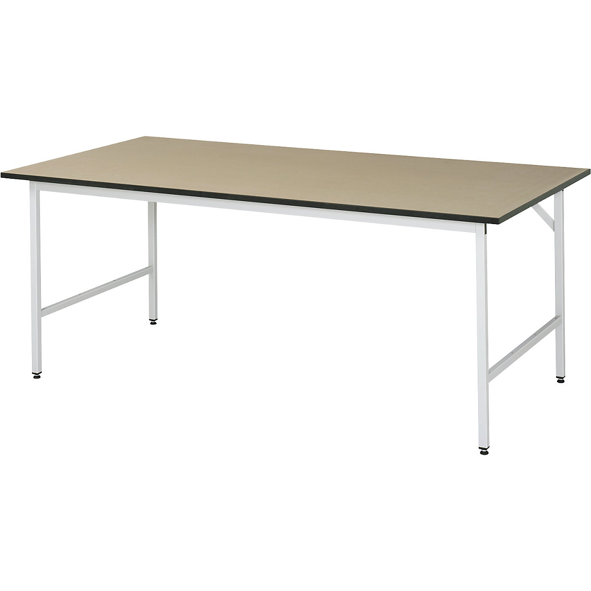 Work table, height adjustable – RAU, 800 – 850 mm, MDF worktop, WxD 2000 x 1000 mm, light grey-16