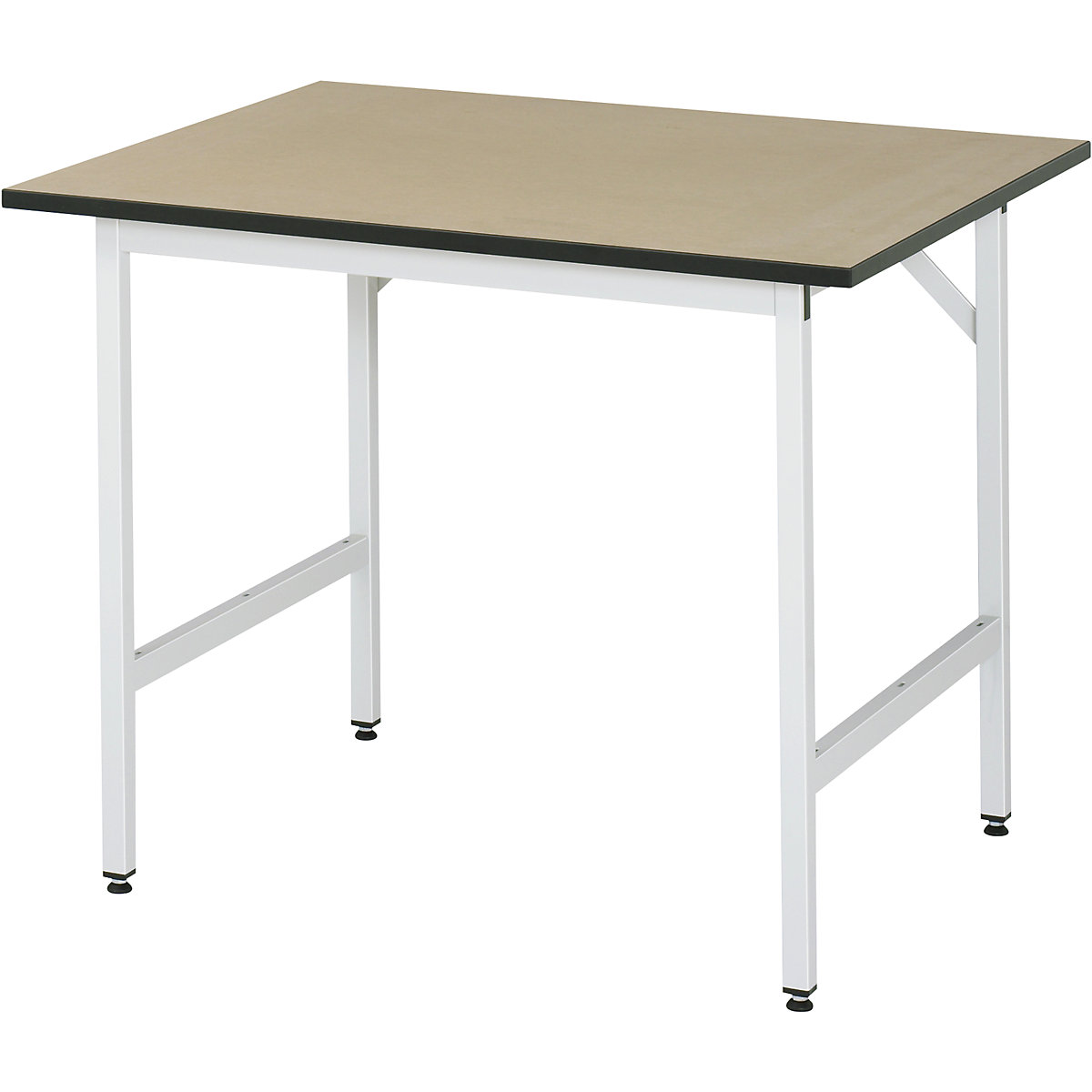 Work table, height adjustable – RAU, 800 – 850 mm, MDF worktop, WxD 1000 x 800 mm, light grey-13