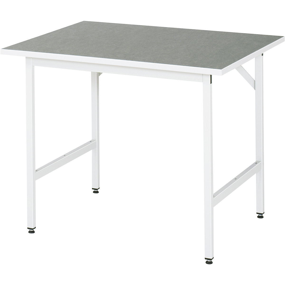 Work table, height adjustable – RAU, 800 – 850 mm, linoleum worktop, WxD 1000 x 800 mm, light grey-6