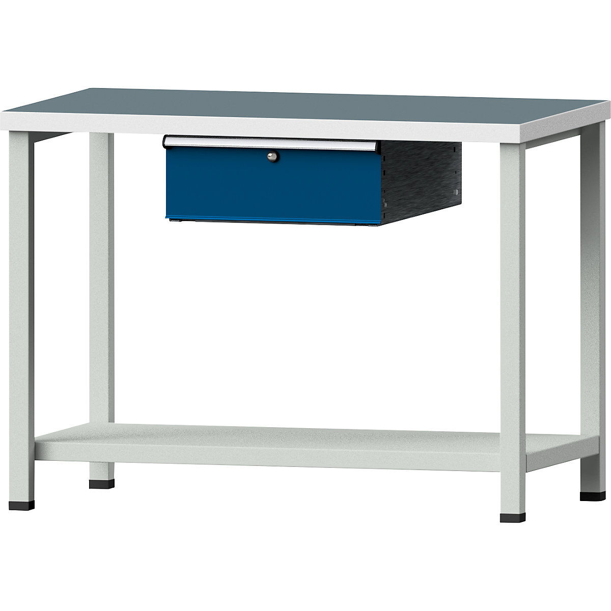 Compact workbench – ANKE, WxD 1140 x 650 mm, 1 drawer, stationary, universal worktop-3