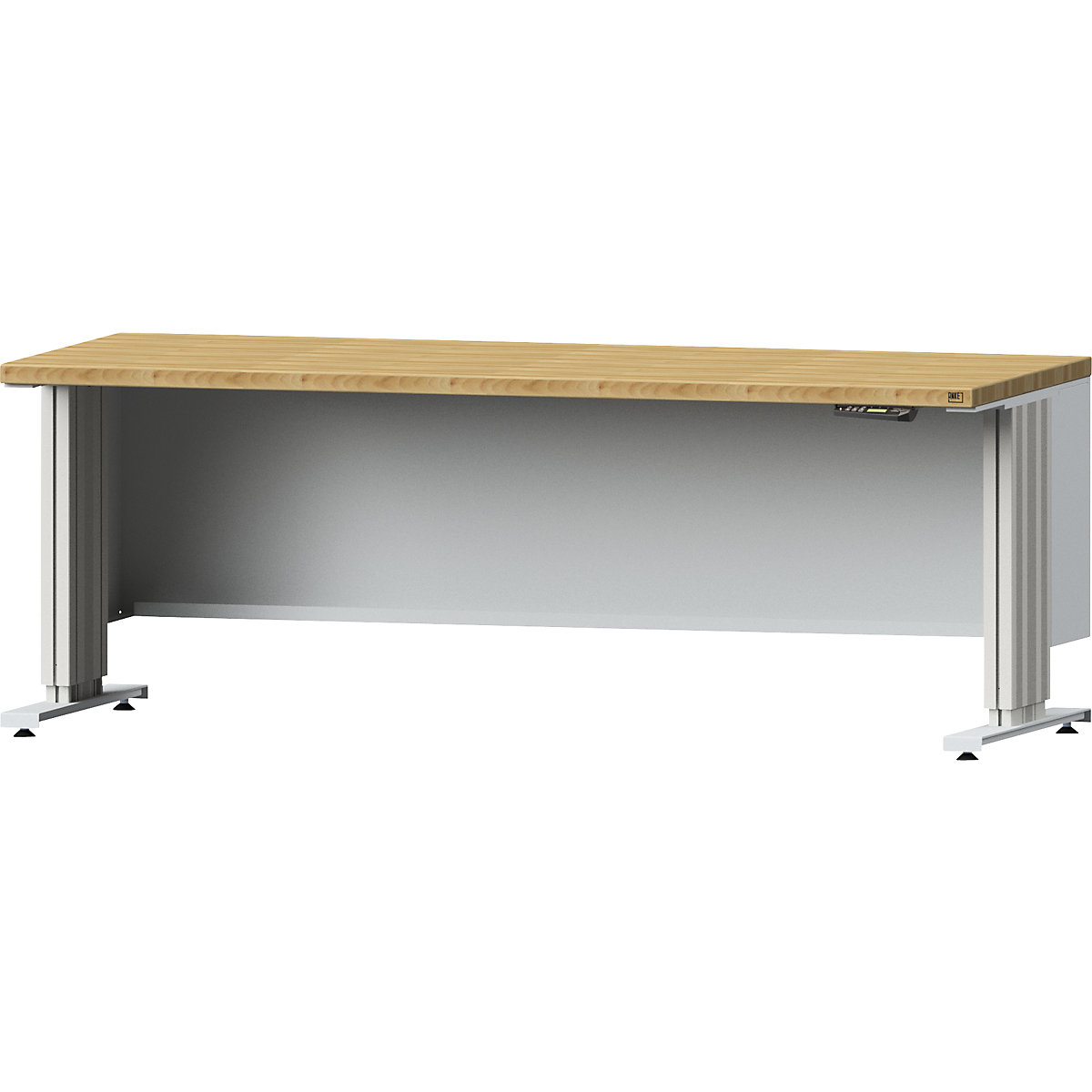 Electrically height adjustable workbench – ANKE, worktop depth 800 mm, solid beech worktop, width 2000 mm-10