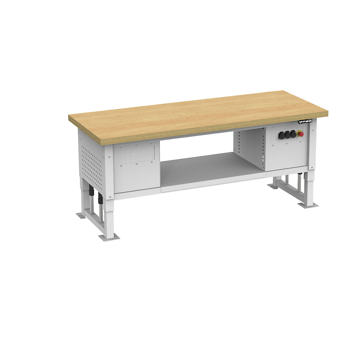 Heavy duty table, electrically height adjustable