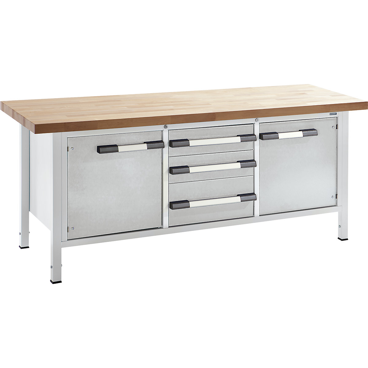 Height-adjustable workbench, frame construction - eurokraft pro