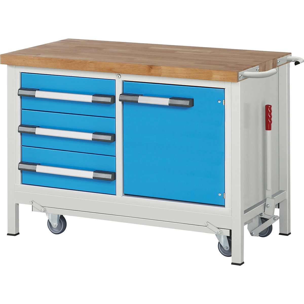 Mobile and lowerable workbench, Series 8000 frame construction - eurokraft pro