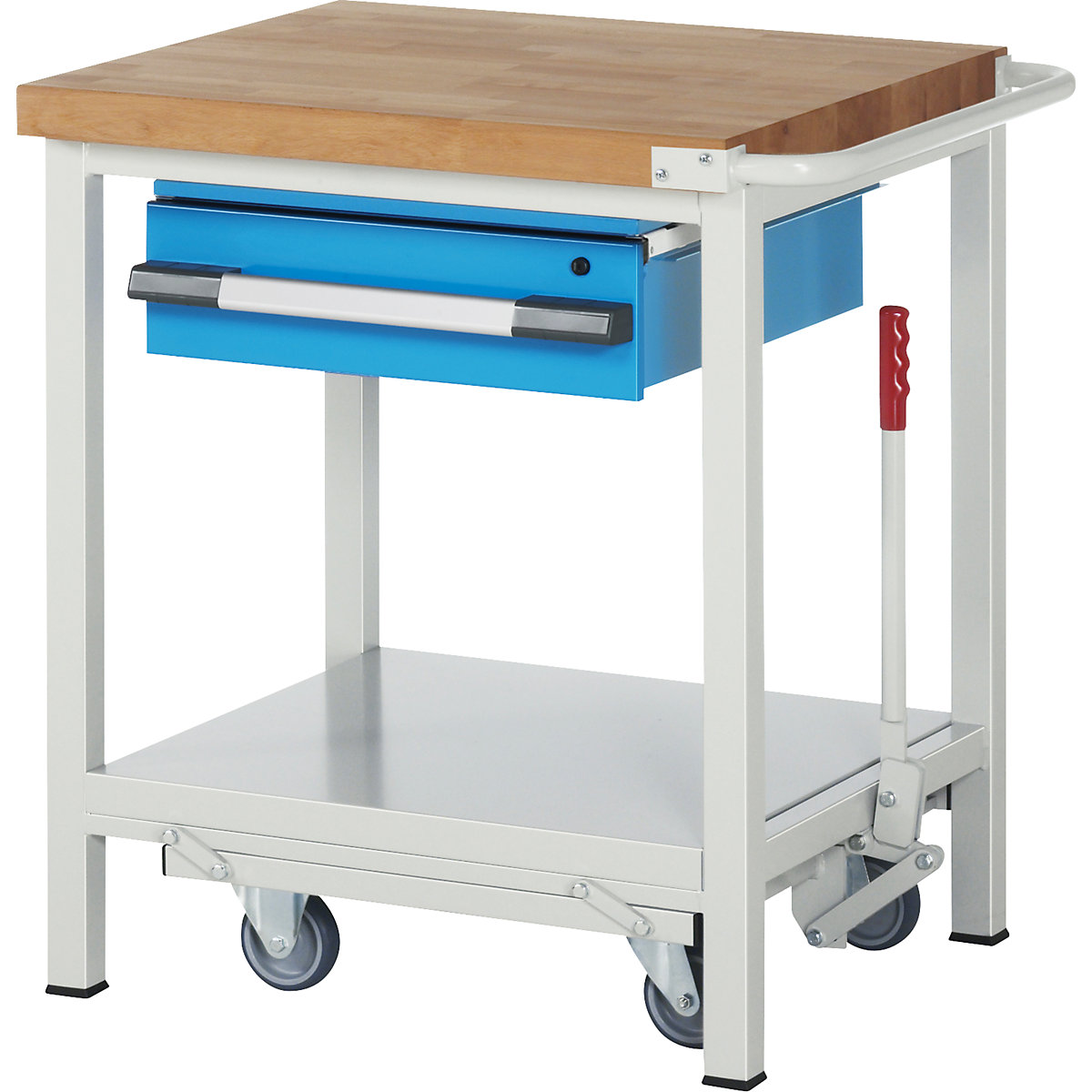 Mobile and lowerable workbench, Series 8 frame construction – eurokraft pro