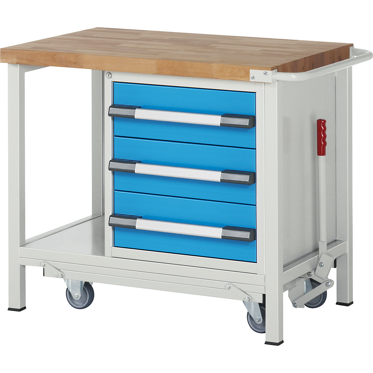Mobile and lowerable workbench, Series 8 frame construction – eurokraft pro