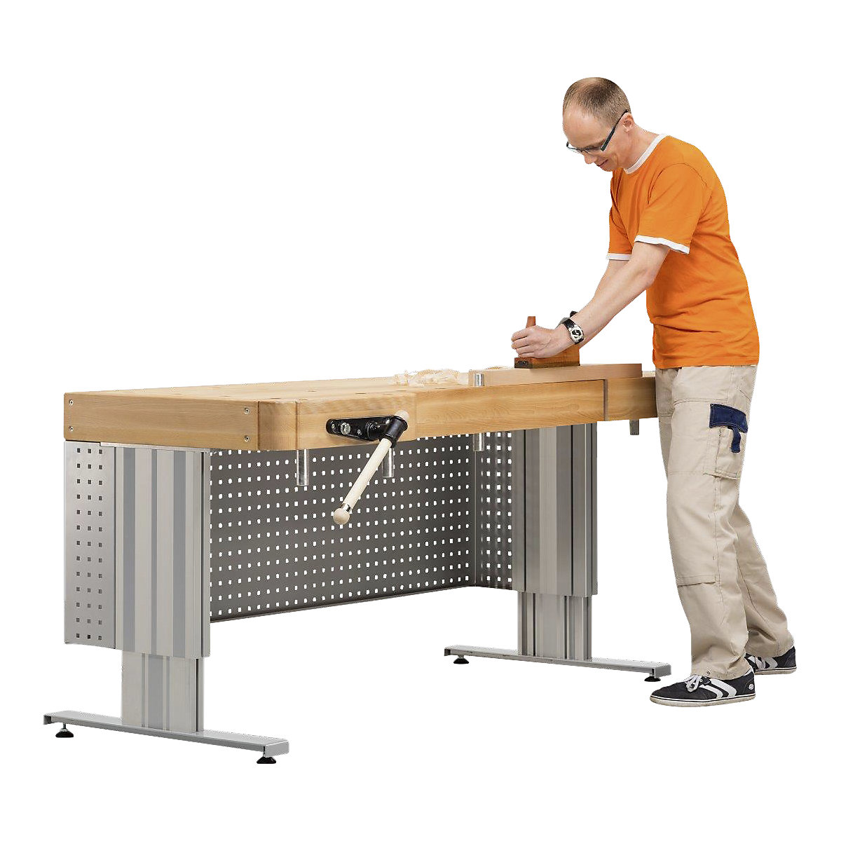 Professional planing bench, electrically height adjustable (Product illustration 5)-4