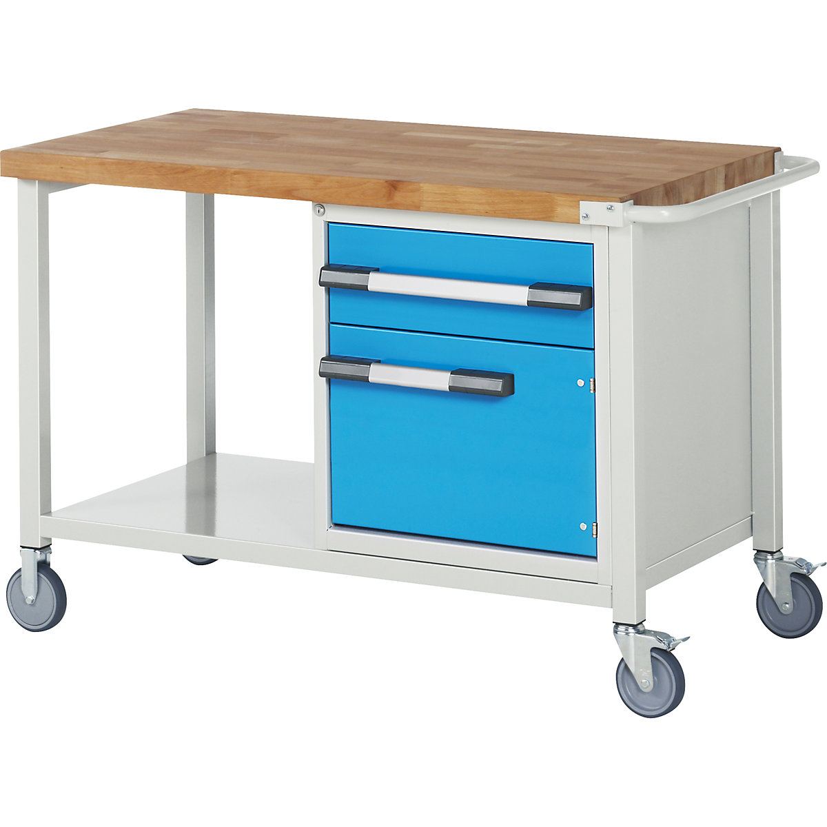 Series 8 mobile workbench, frame system – eurokraft pro, 1 drawer, 1 door, storage shelf, WxD 1250 x 700 mm-7