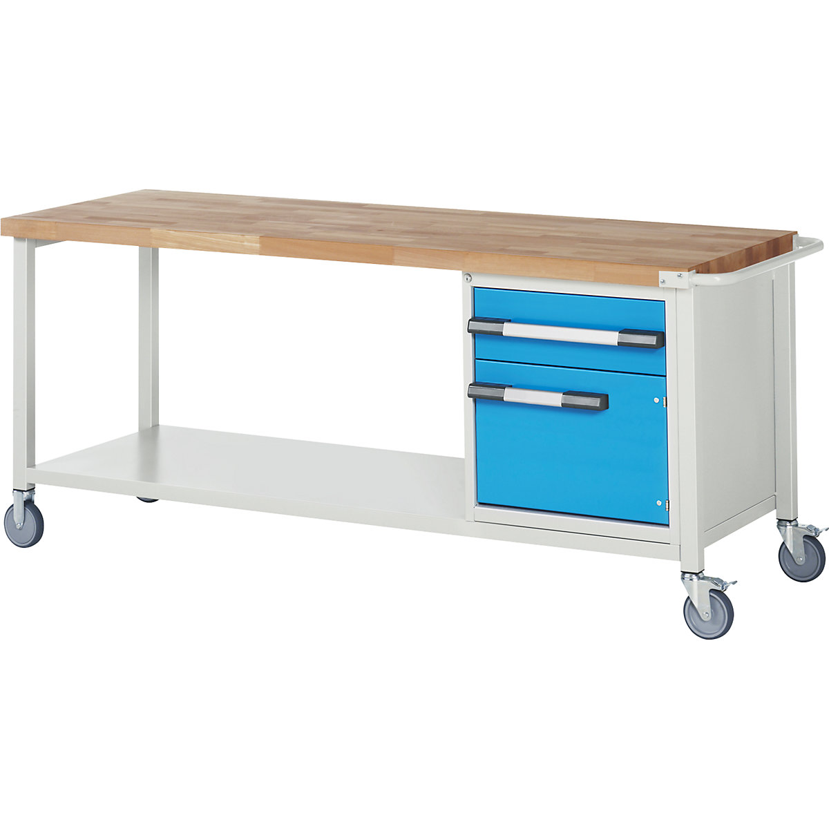 Series 8 mobile workbench, frame system – eurokraft pro, 1 drawer, 1 door, storage shelf, WxD 2000 x 700 mm-5