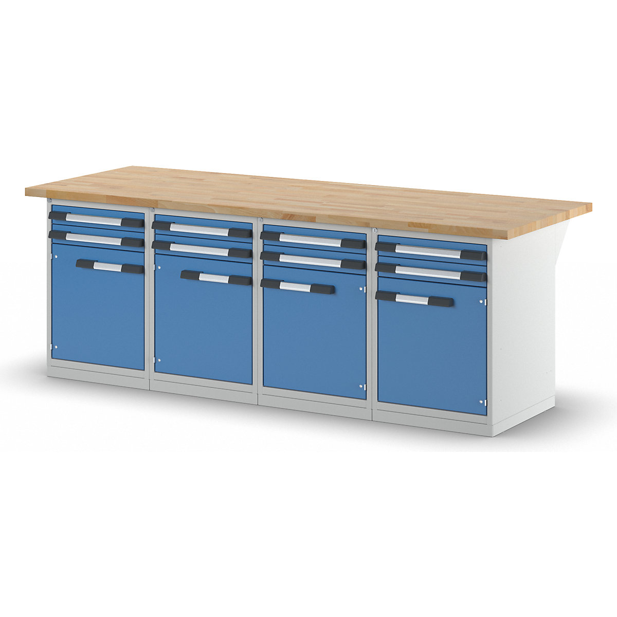 Workbench, Series 7000 modular system – eurokraft pro: 8 drawers, 4 ...