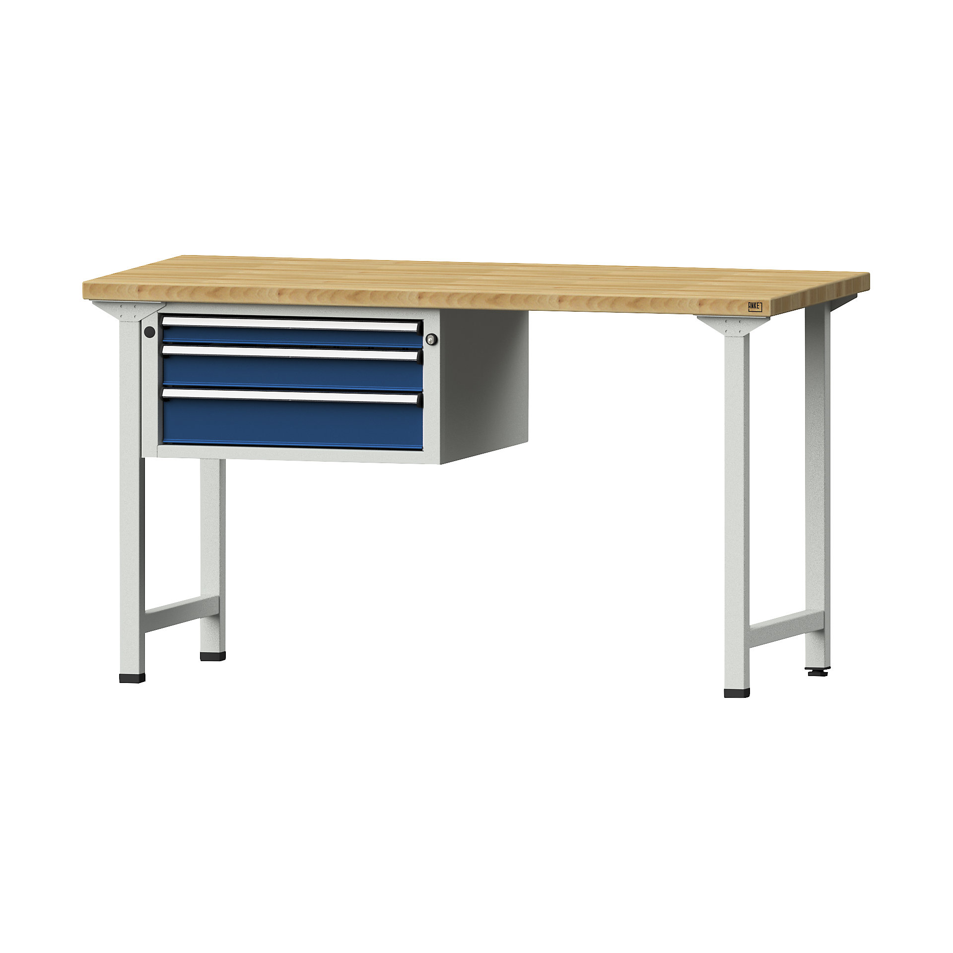 Workbench, Series V frame construction – ANKE: 3 drawers | kaiserkraft