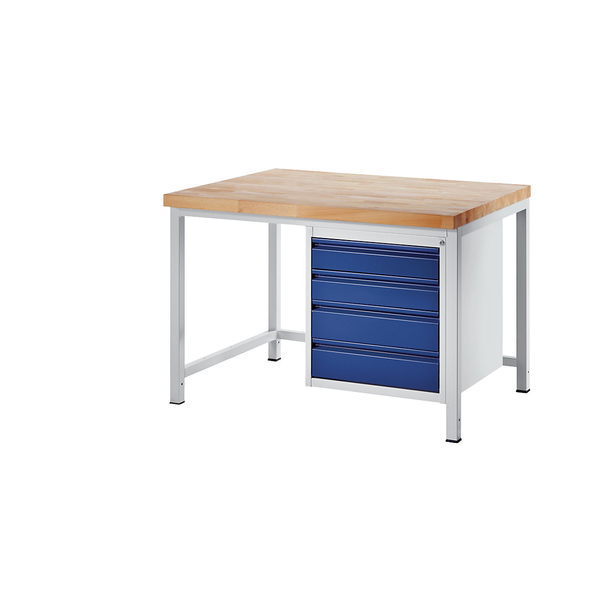 Workbench, frame construction – RAU, 4 L size drawers, depth 900 mm, width 1250 mm-6