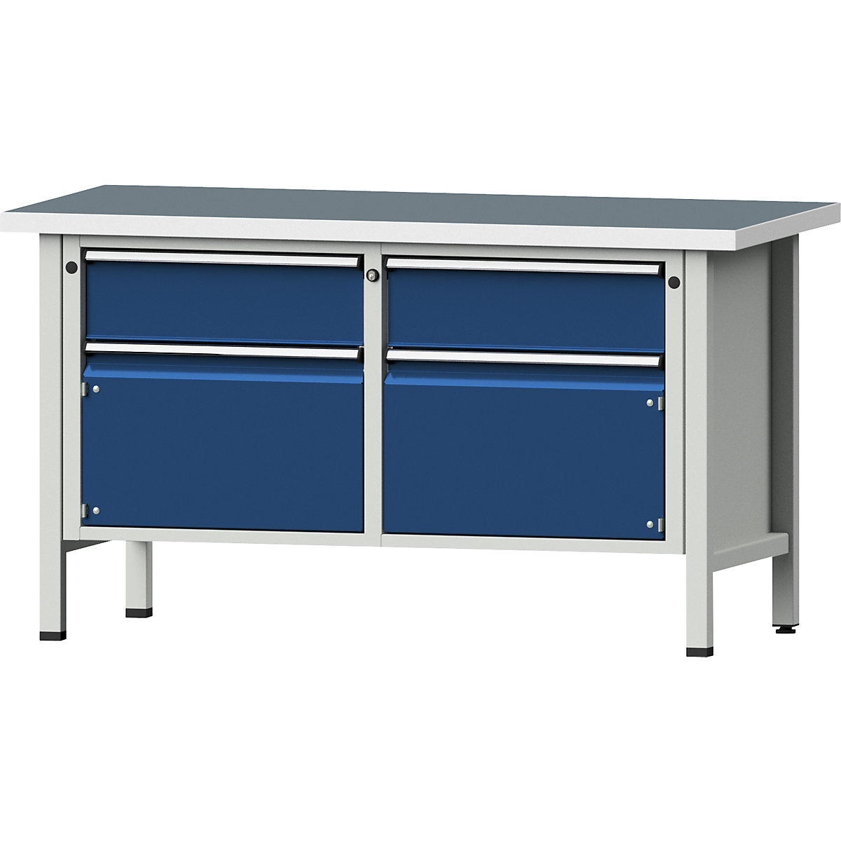Workbench, frame construction – ANKE, 2 drawers, 2 doors, universal worktop, partial extension-10