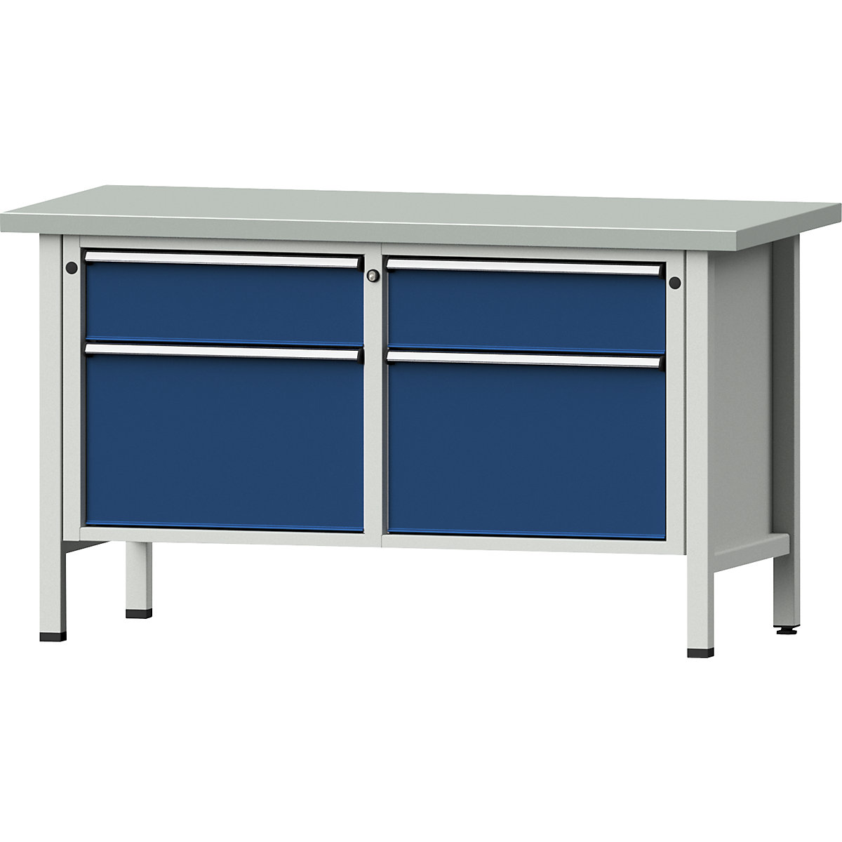 Workbench, frame construction – ANKE, 2 drawers 180 mm, 2 drawers 360 mm, sheet steel covering, full extension-10