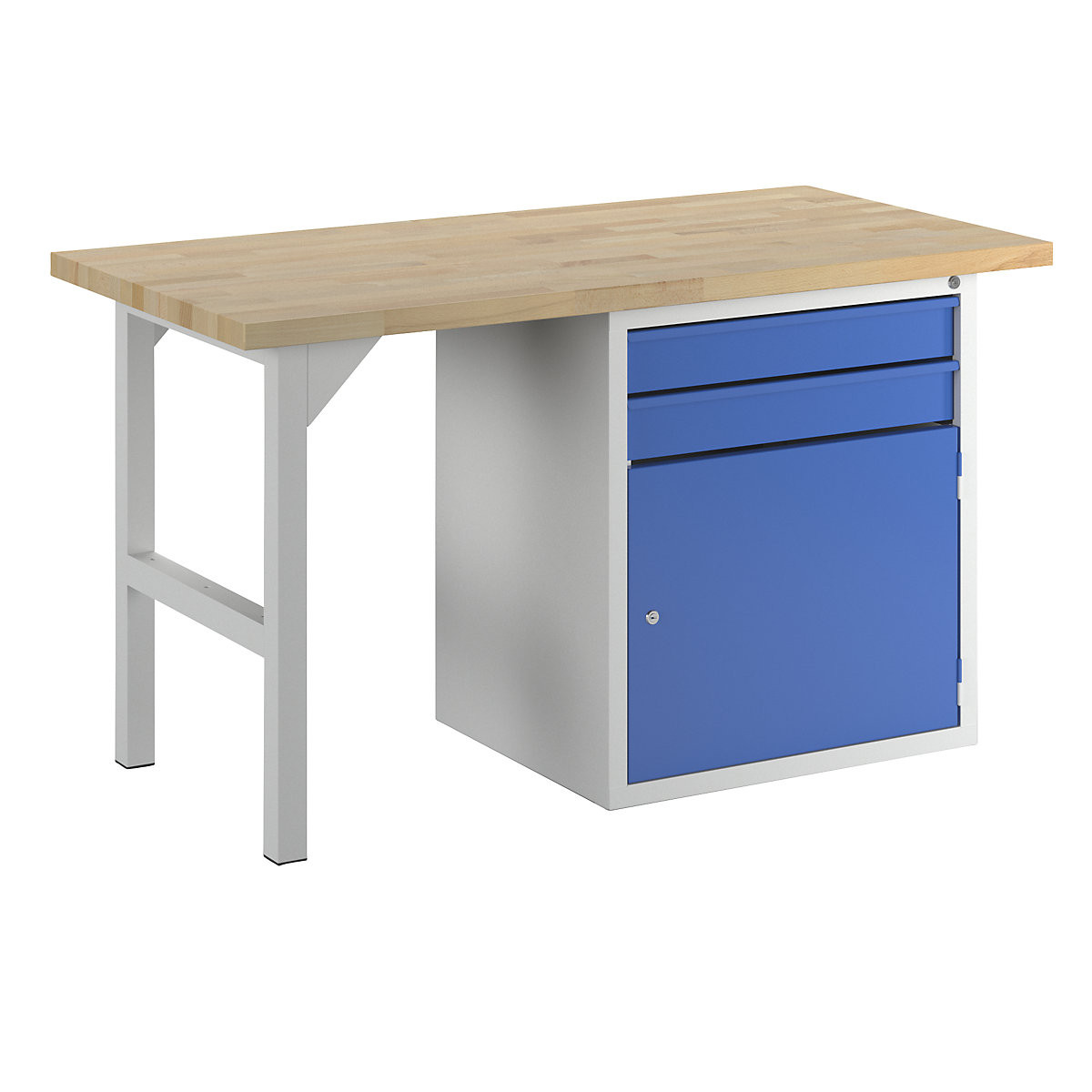 Workbench, modular system, 2 drawers, 1 door, width 1500 mm, blue-7