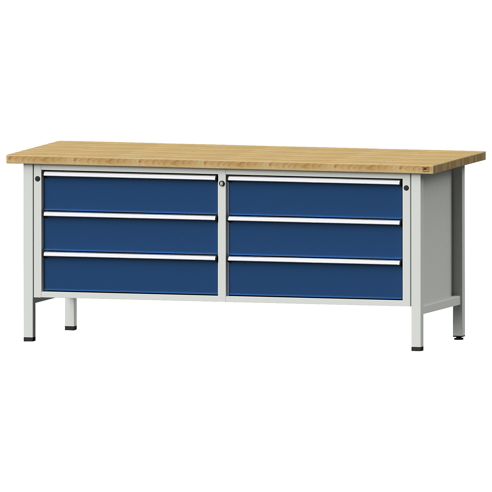 Workbench with XL/XXL drawers, frame construction – ANKE: width 2000 mm ...