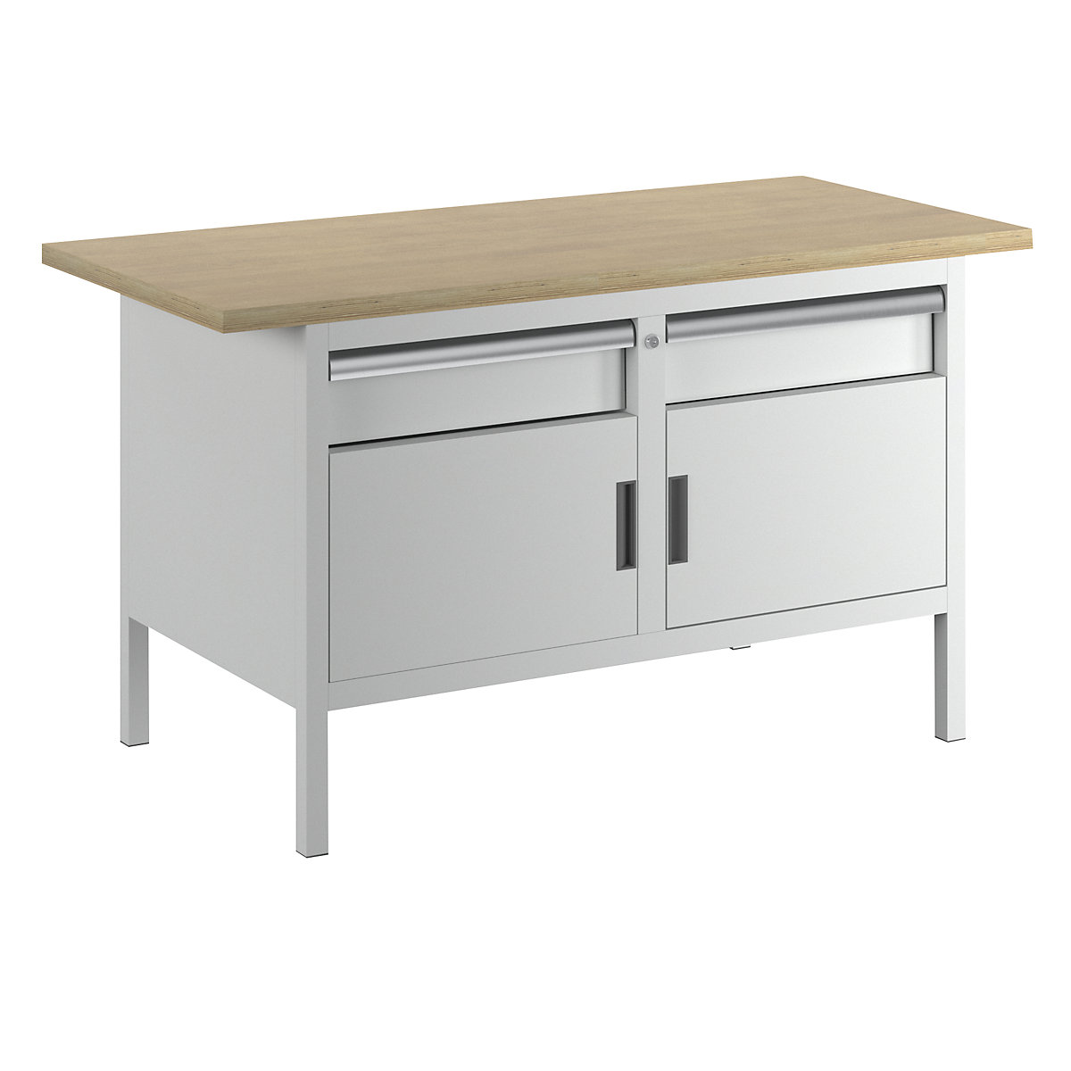 Workbench with solid beech top, frame construction – LISTA