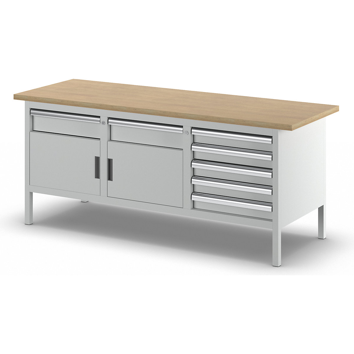 Workbench with solid beech top, frame construction – LISTA (Product illustration 10)-9