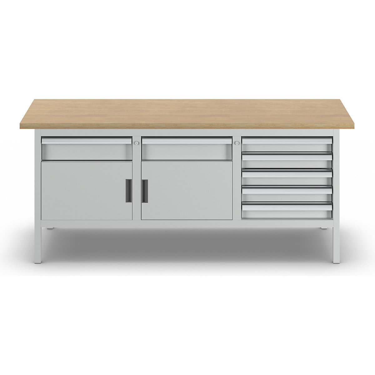 Workbench with solid beech top, frame construction – LISTA (Product illustration 11)-10