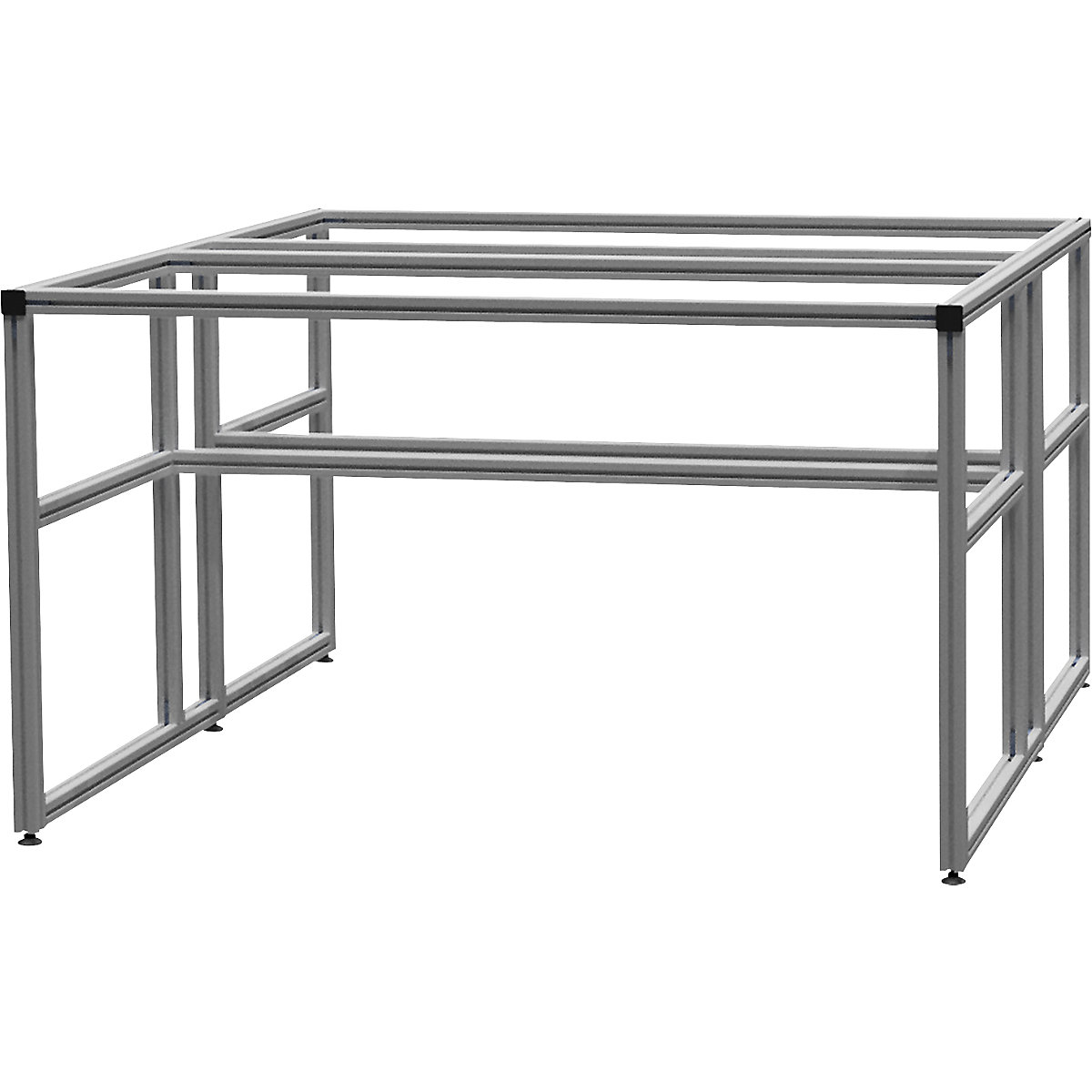 workalu® aluminium workbench, base frame double sided - bedrunka hirth