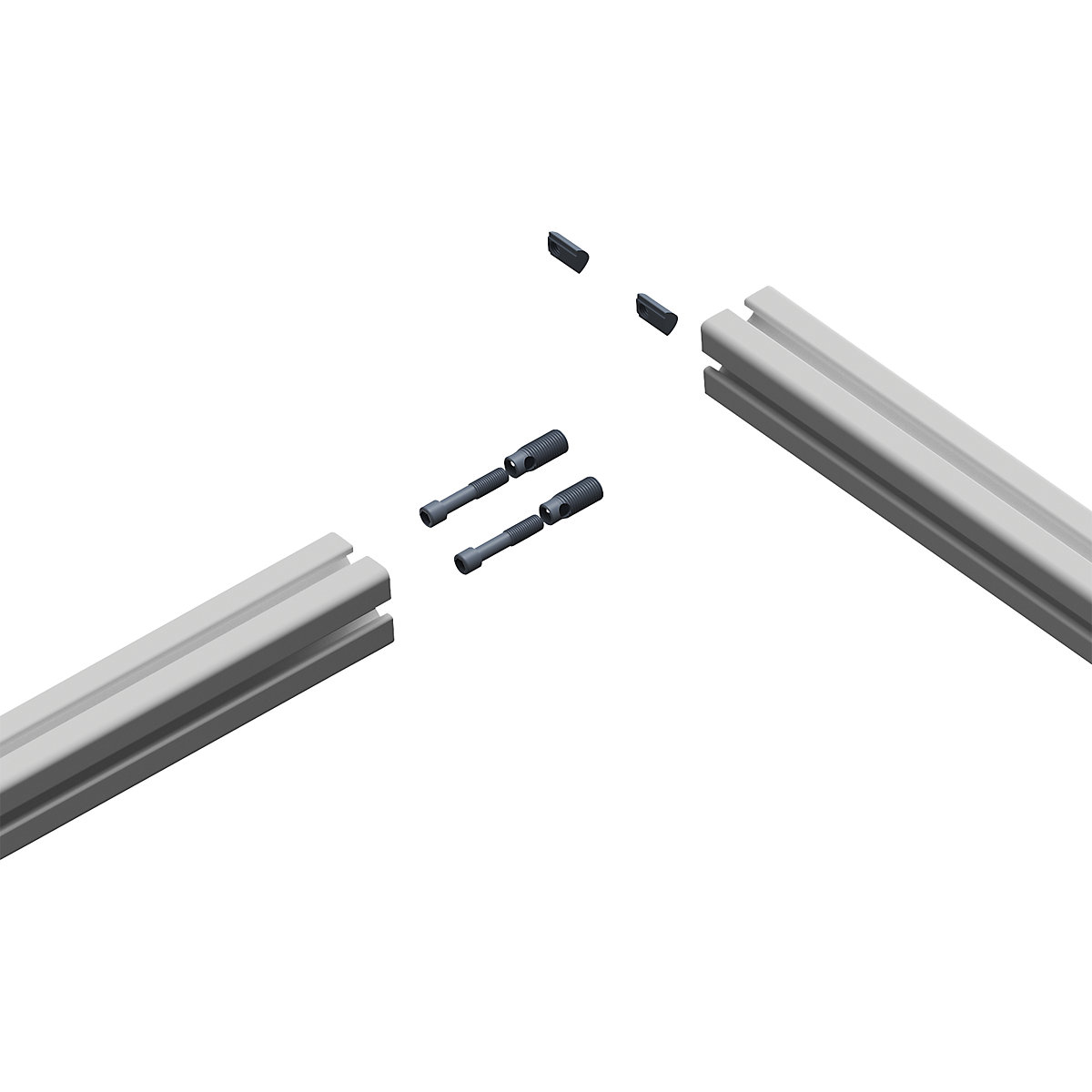 workalu® aluminium workbench, base frame double sided – bedrunka hirth (Product illustration 2)-1