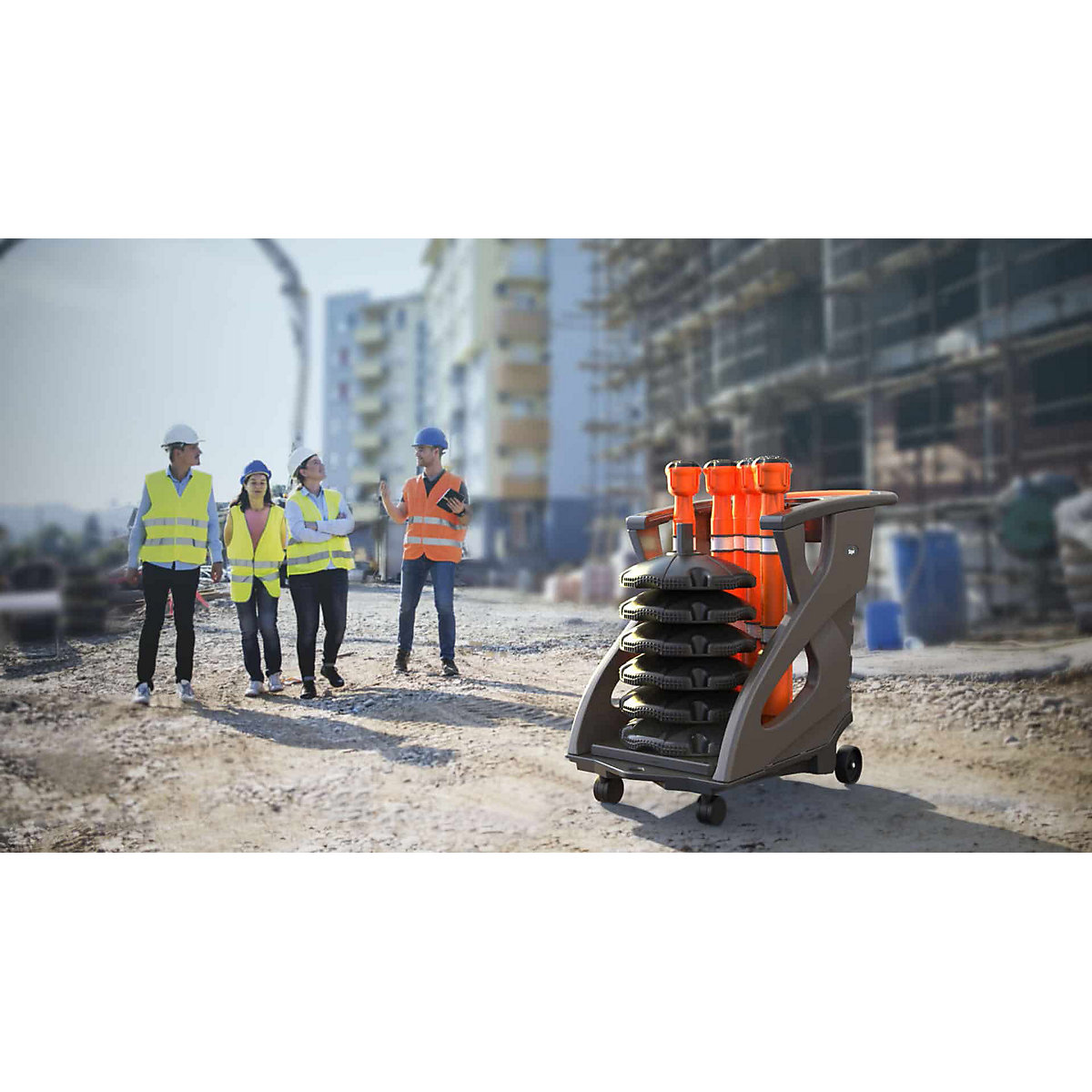 Belt barrier with transport trolley – Skipper (Product illustration 2)-1