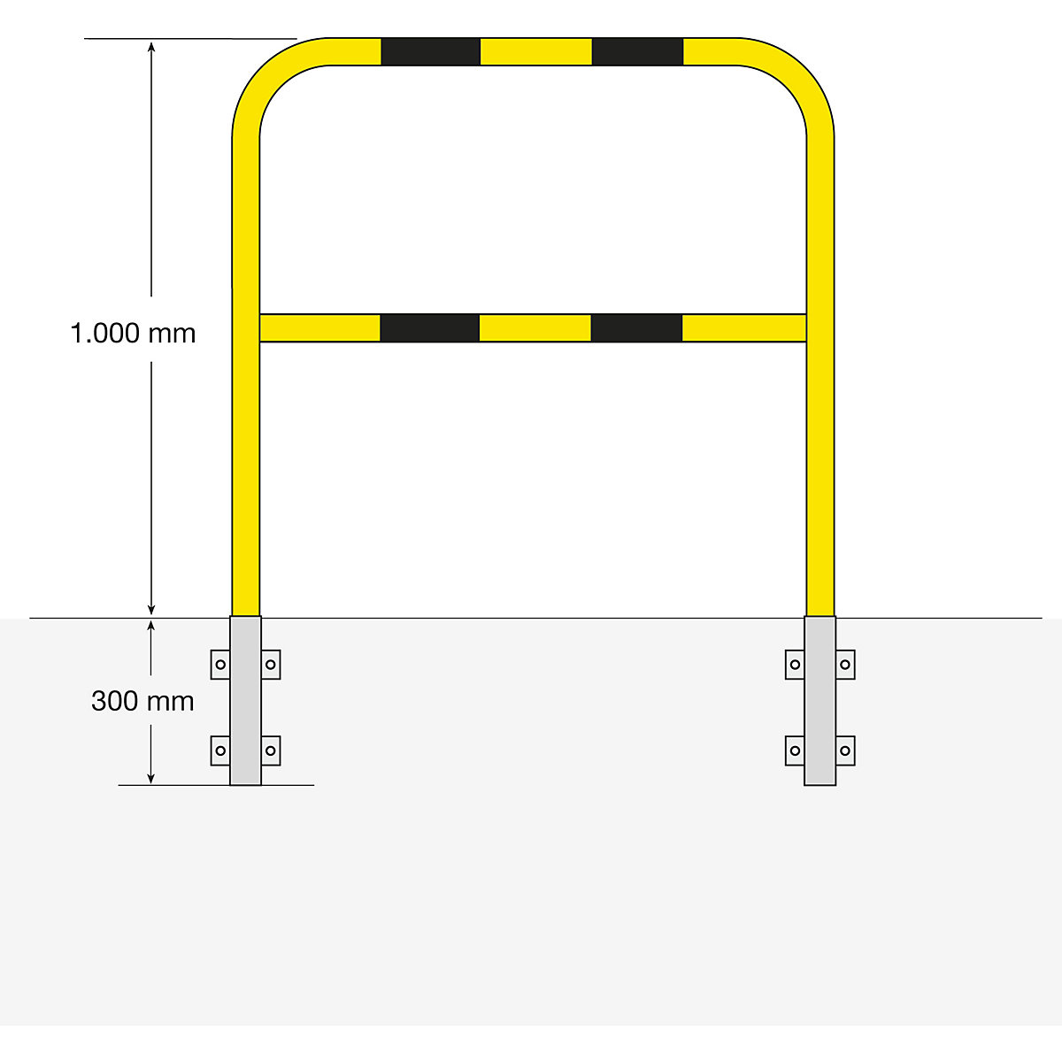 Safety barrier, steel, Ø 48 mm – Moravia (Product illustration 3)-2