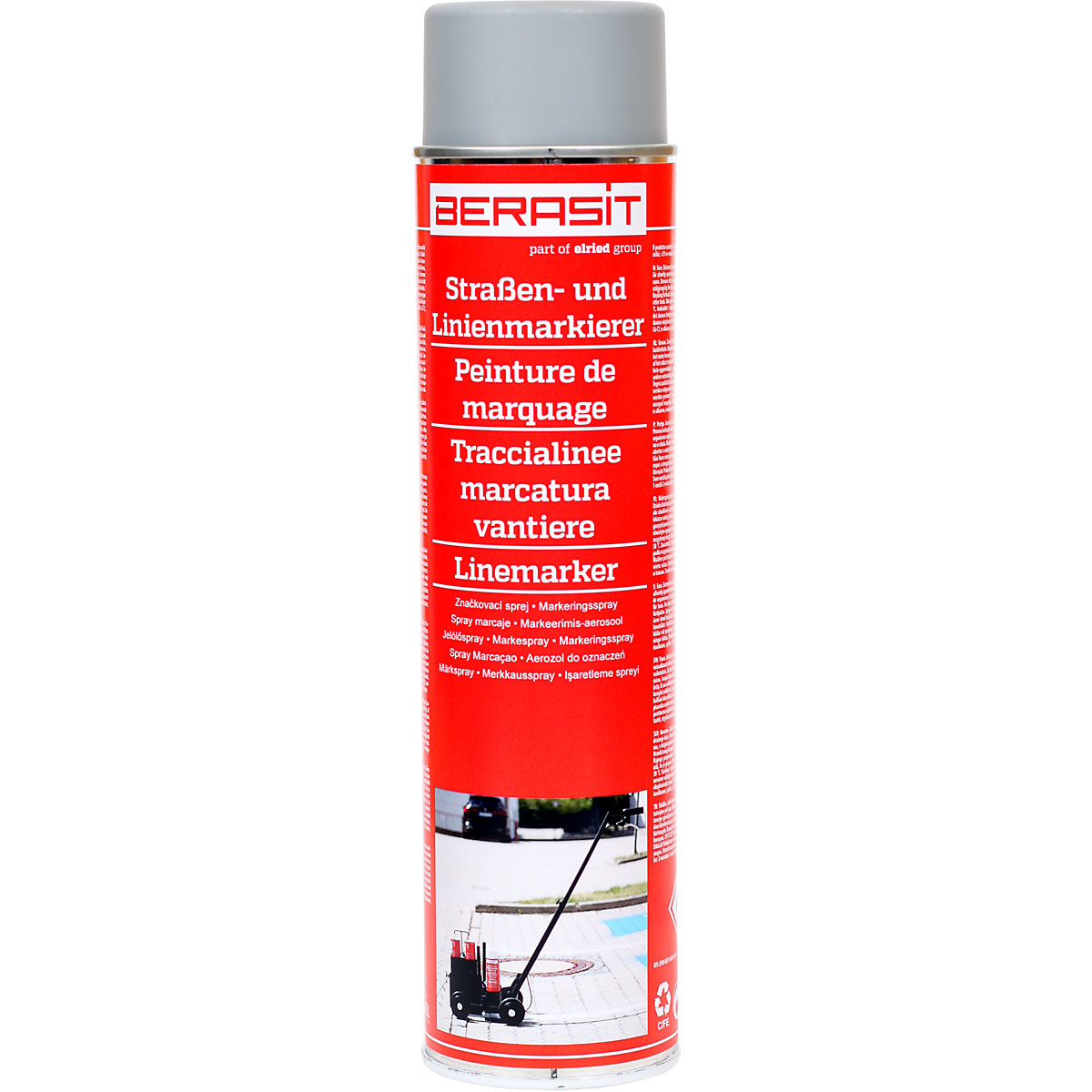 Marking spray, contents 600 ml, pack of 12 cans, grey-1